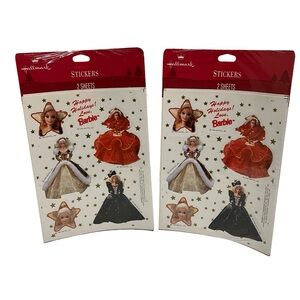 Barbie Vintage 1995 Hallmark Holiday Barbie Sticker Sheets NEW Set of 2